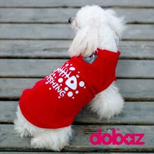 Hund t-shirt Fishing red